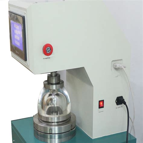 a fabric normally tested for bursting strength is|bursting strength tester.